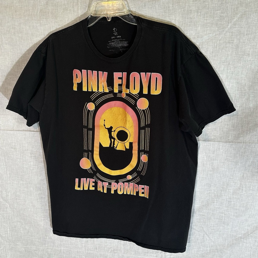 Pink Floyd Pink Floyd T-Shirt Live at Pompeii 2XL Black Graphic Band Tee Exclnt